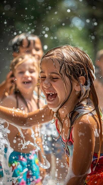 Children enjoying water play at Butterflies Academy